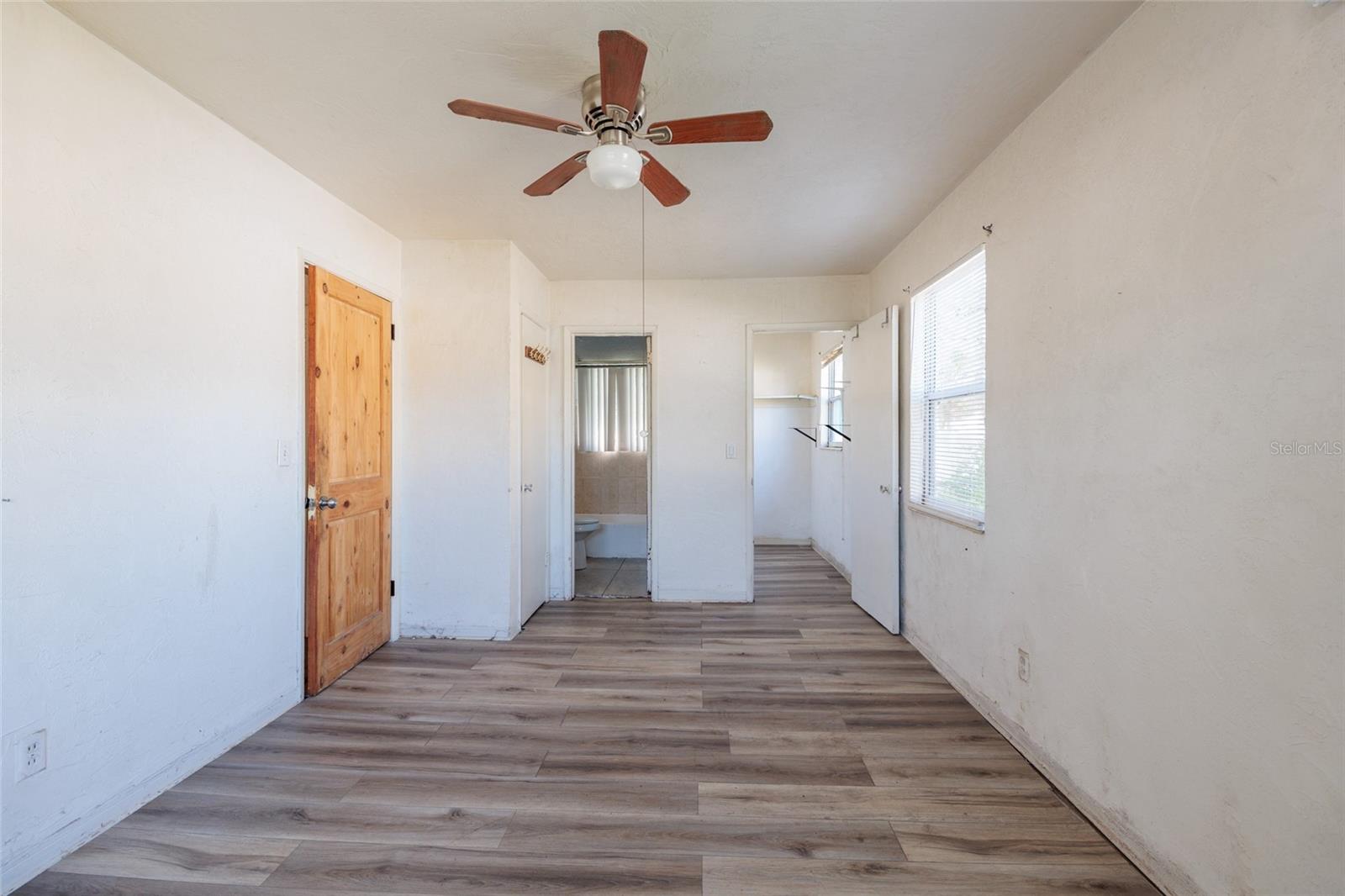 View from bedroom toward bathroom and walk-in closet