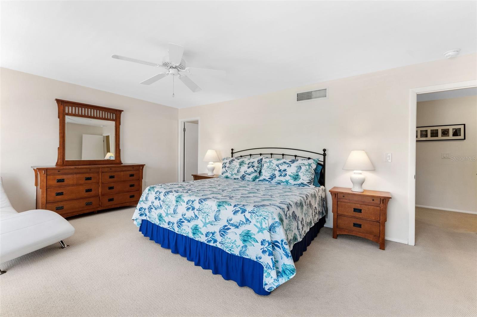 Primary Bedroom with Ceiling Fan!