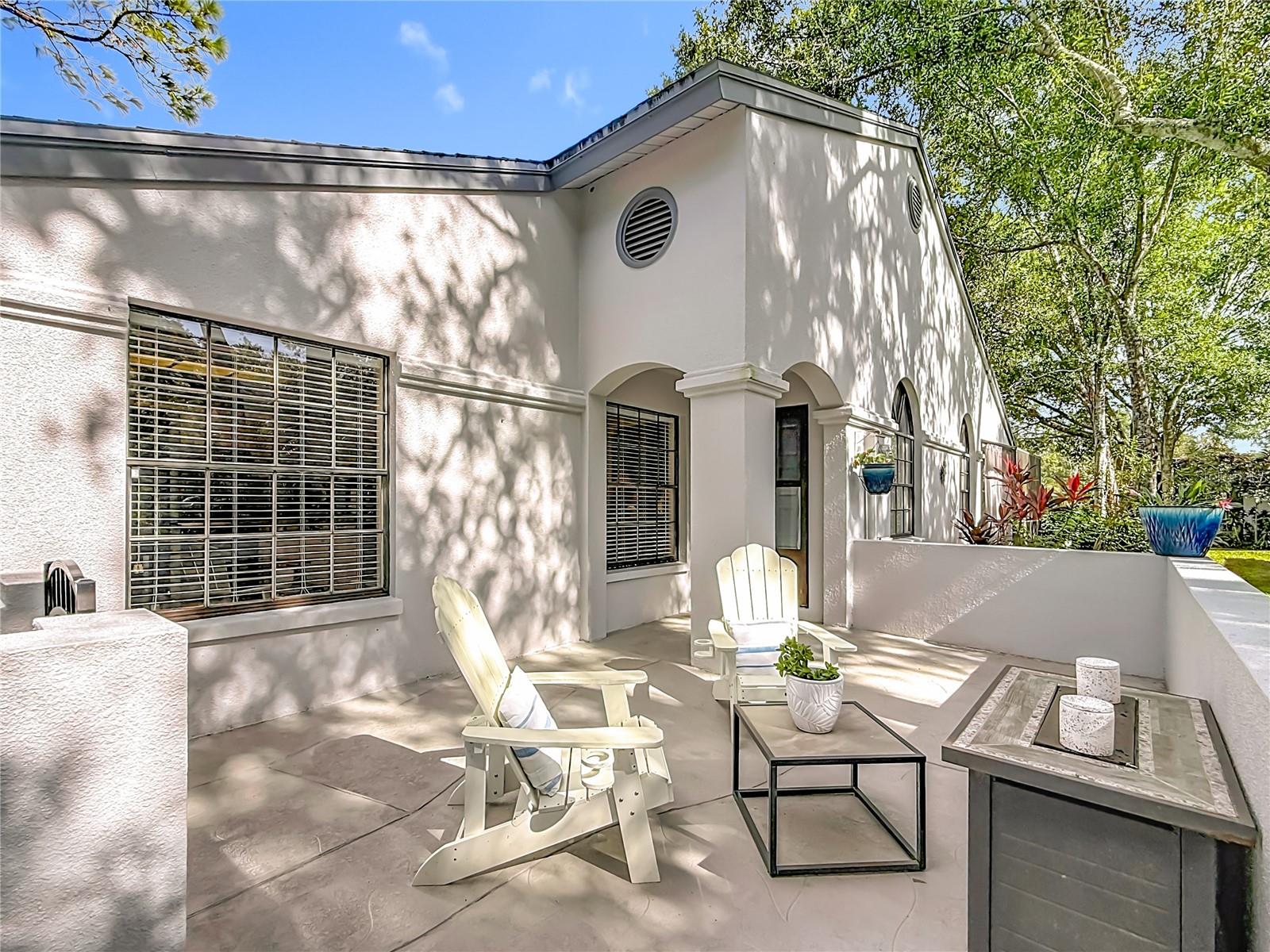 Private Patio Greets Your Guests