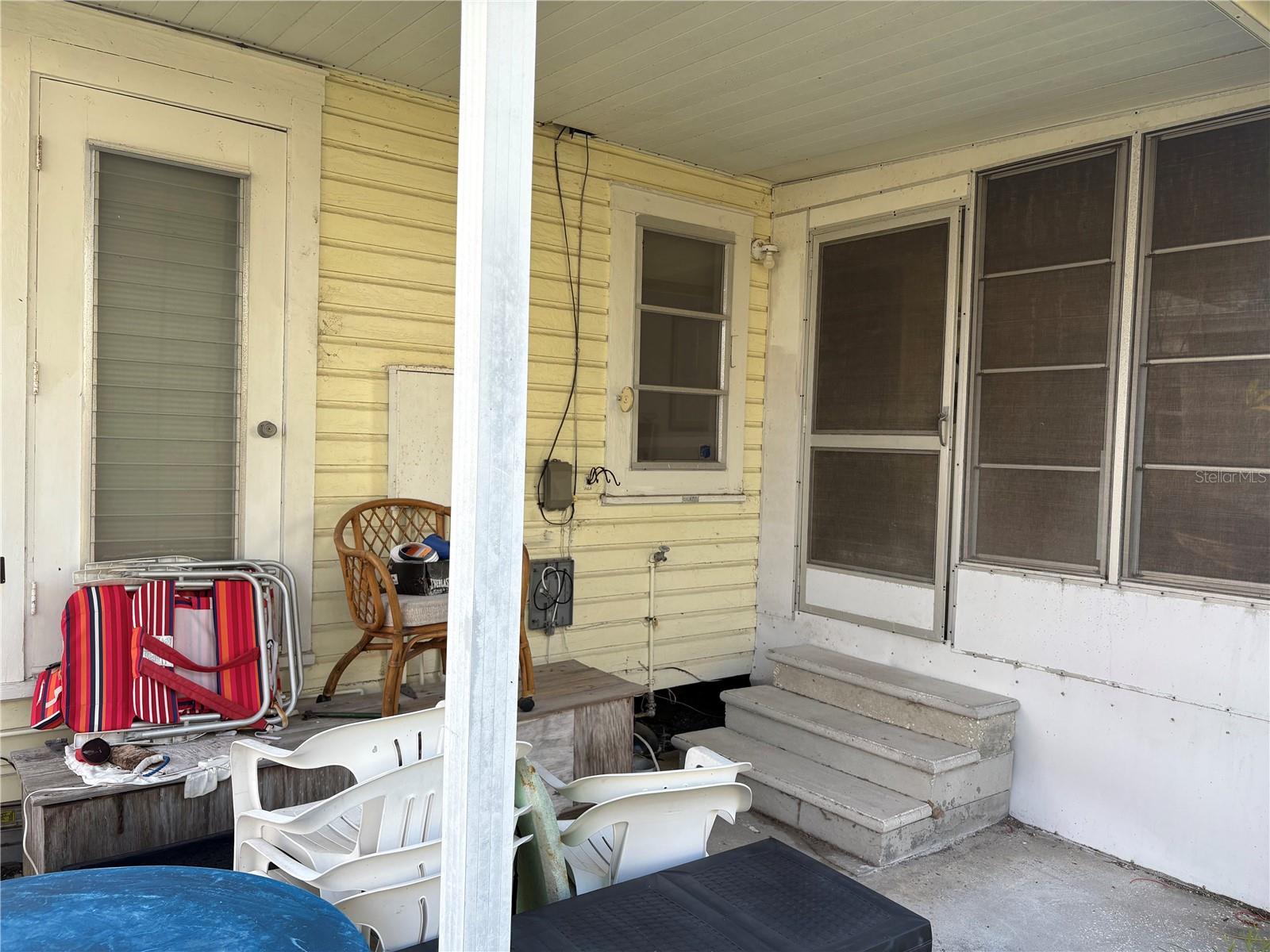 Rear entrance of house.
