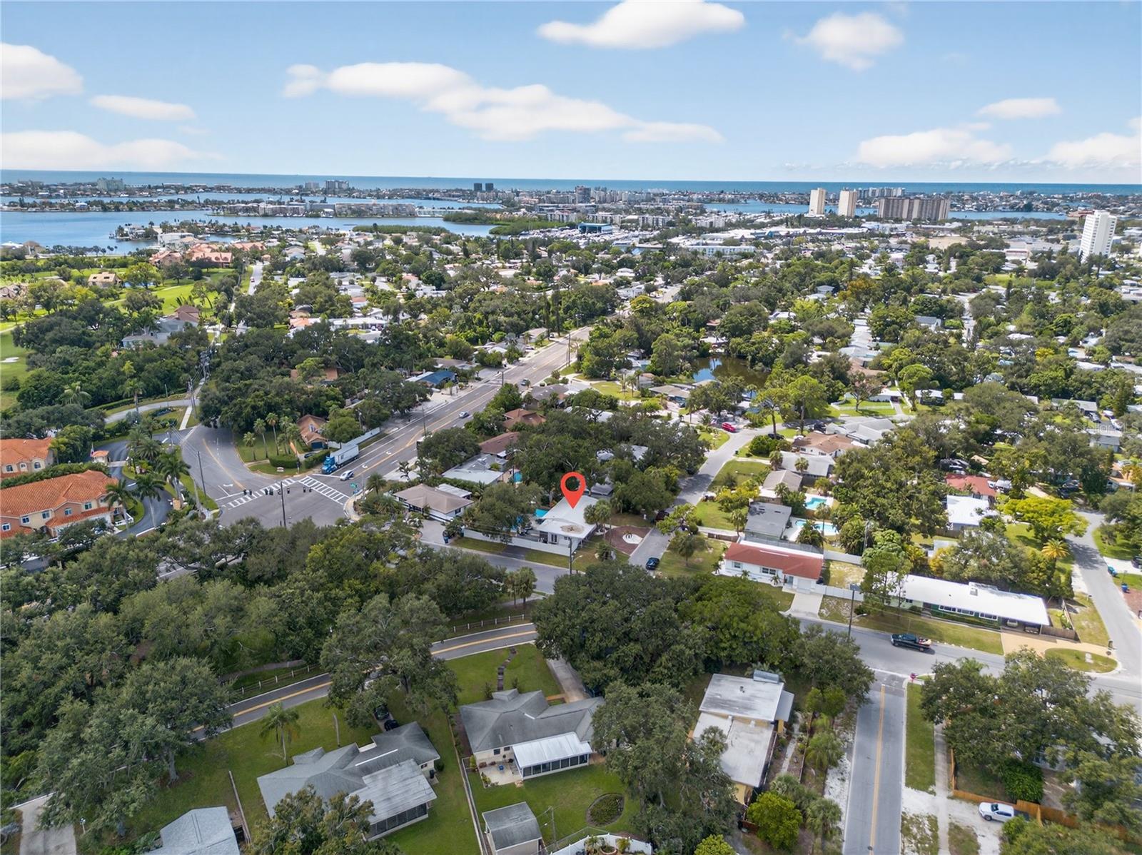 Overhead towards Beach
