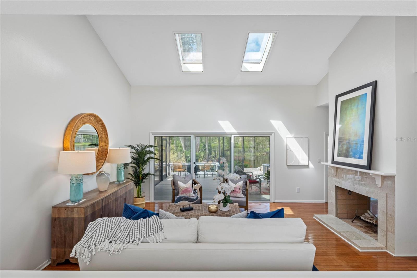 Living Room with Skylights