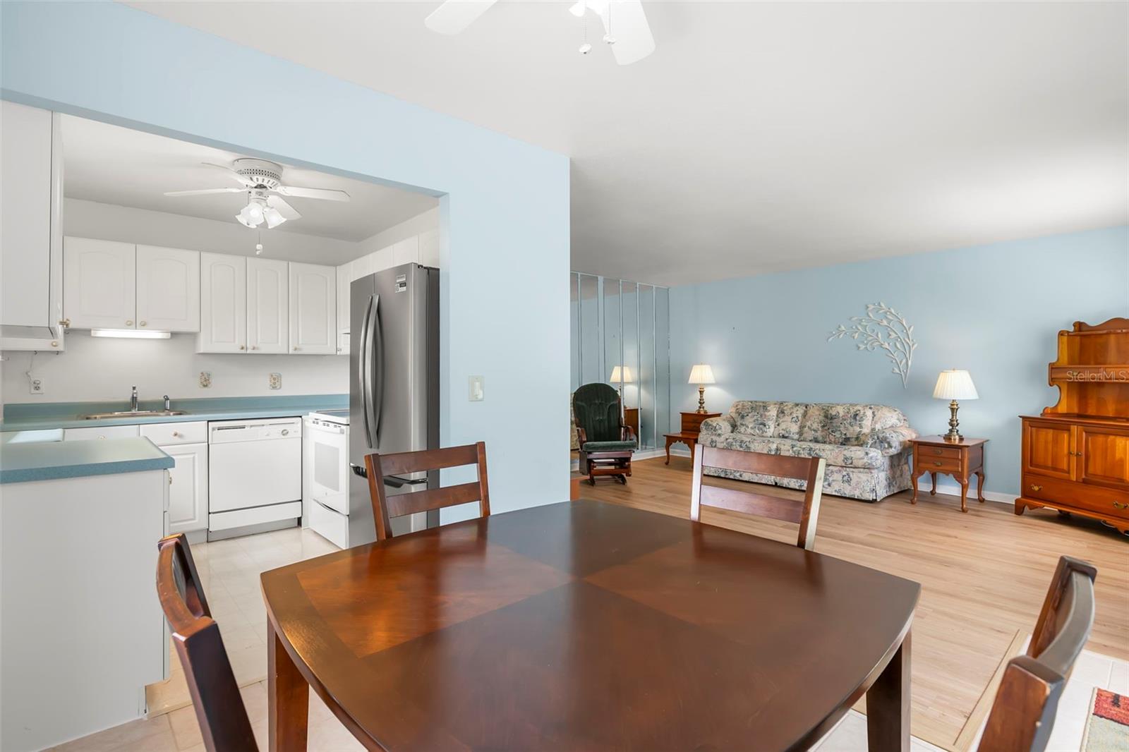 Dining Room with Kitchen and Living Room Views