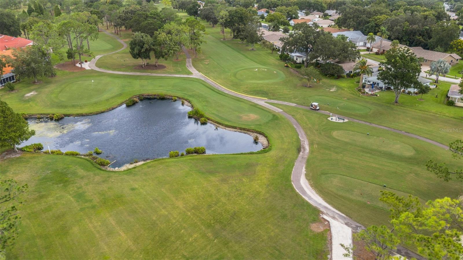 One of the water holes on the golf course