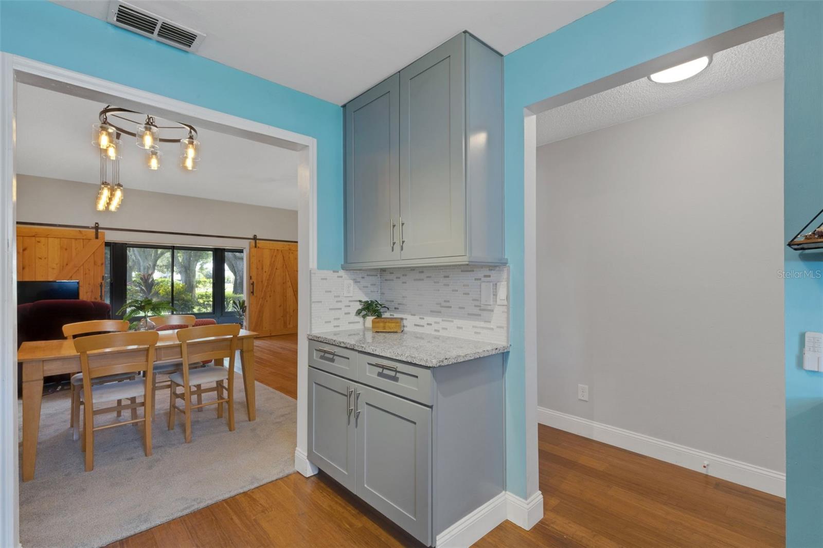 Extra cabinets and counter space