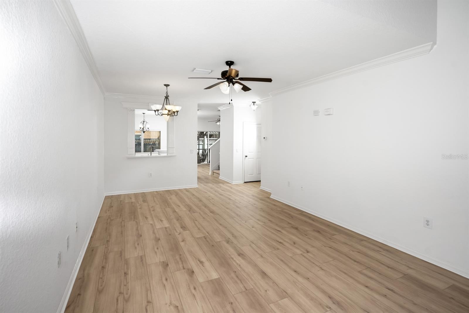 Kitchen and family room view