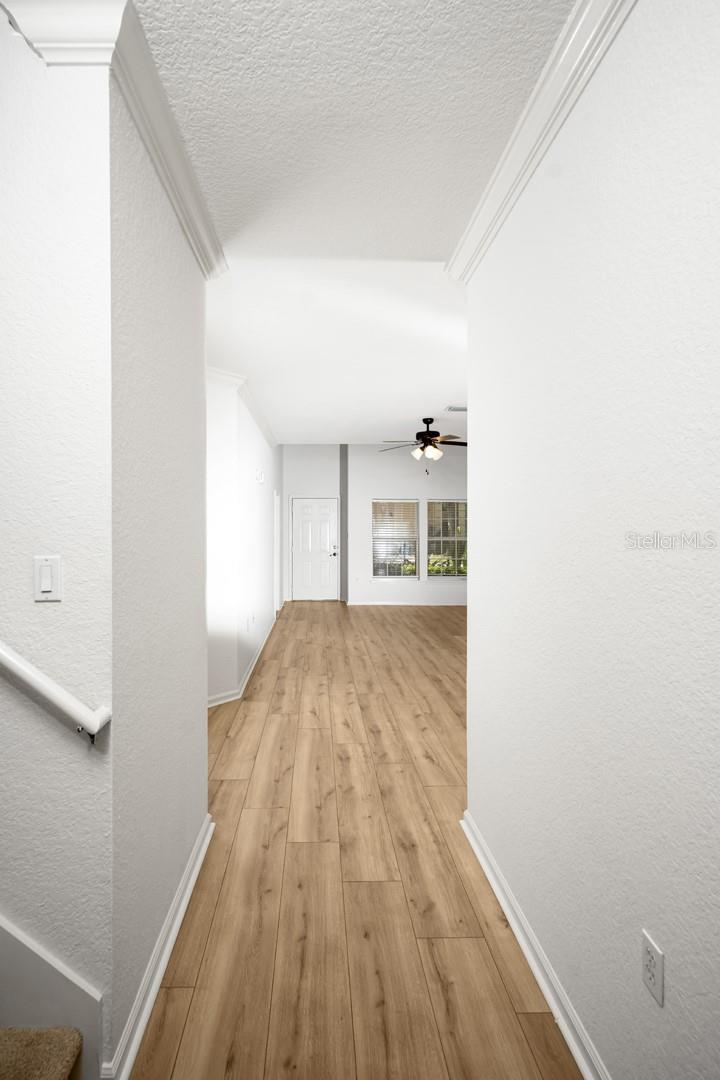 Hallway view towards front door