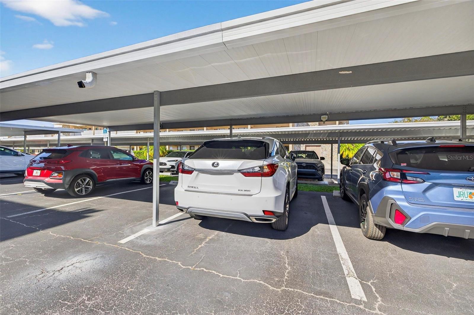 Assigned covered parking space