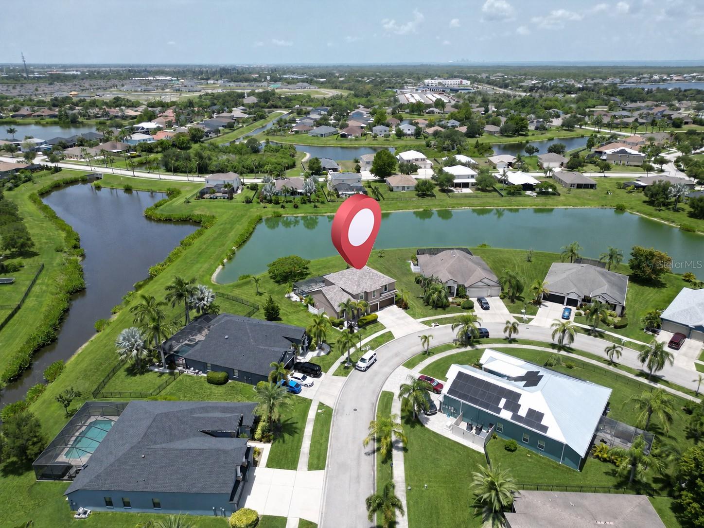 Spacious lot featuring scenic pond views.