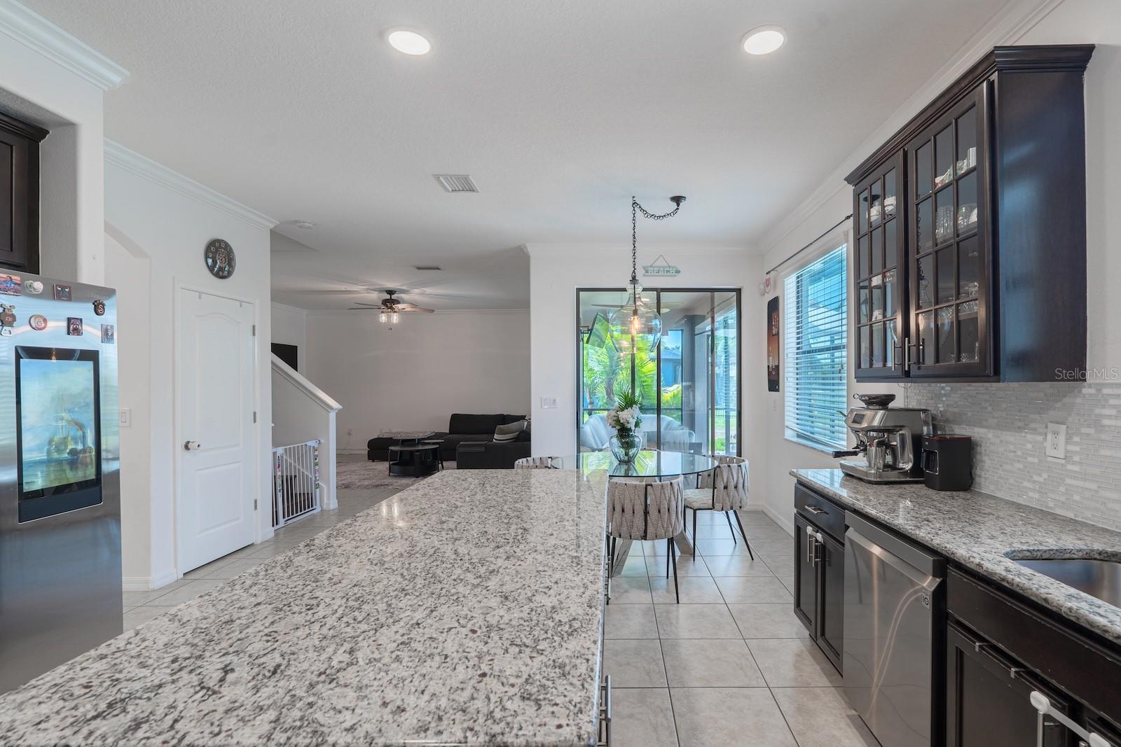 Ample granite counter space.