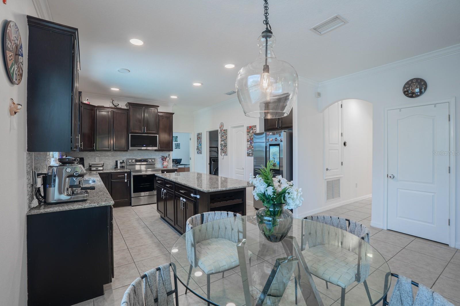 New stainless steel appliances.