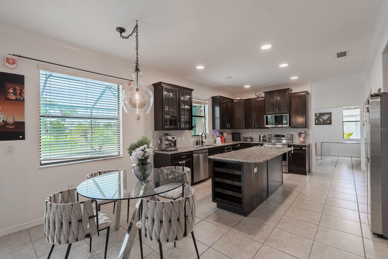 Breakfast nook and kitchen.