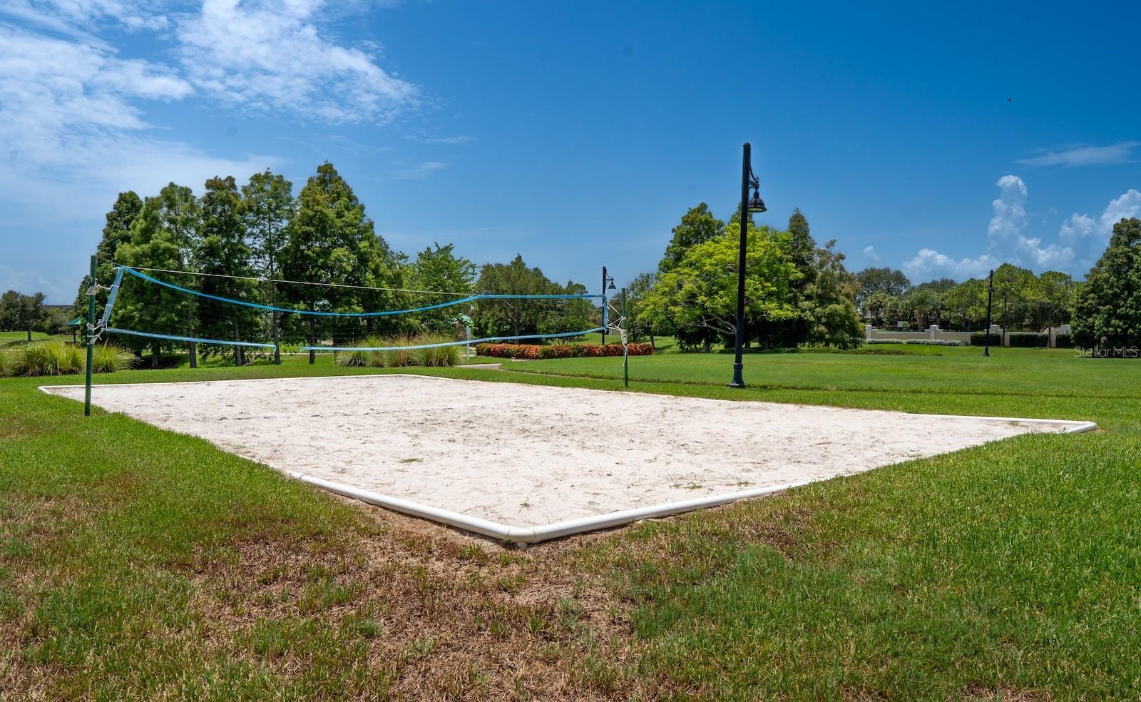 Community sand volleyball court.