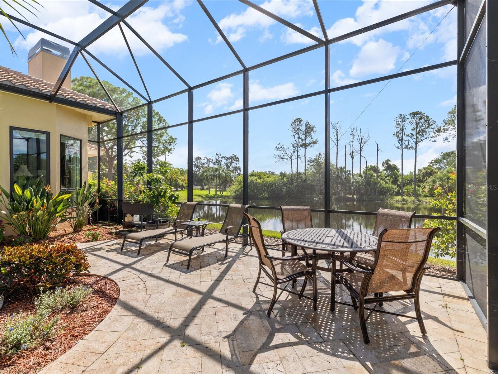 Courtyard with landscaping and seating areas