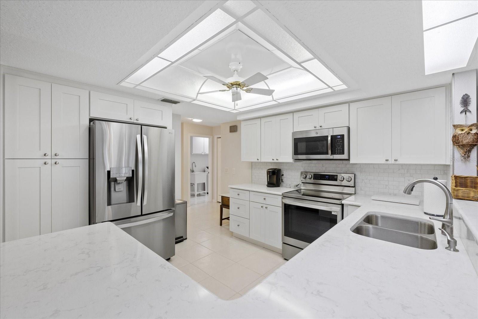 Quartz counters and new cabinets.