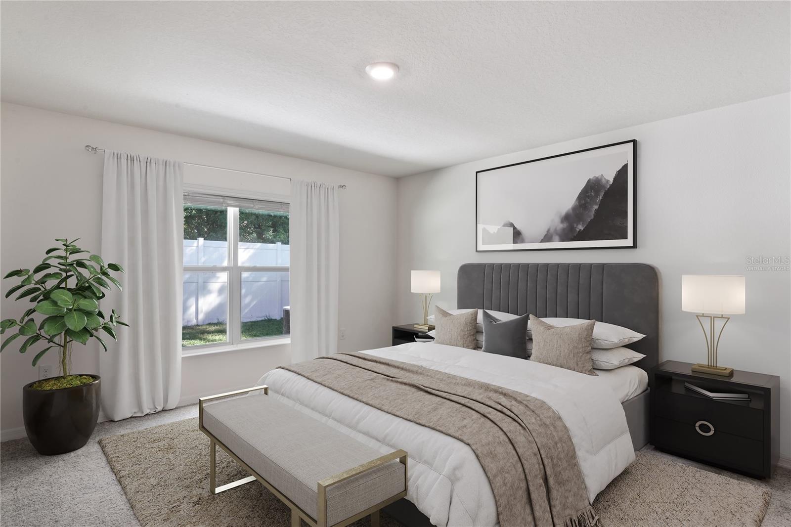 Virtually Staged Primary Suite