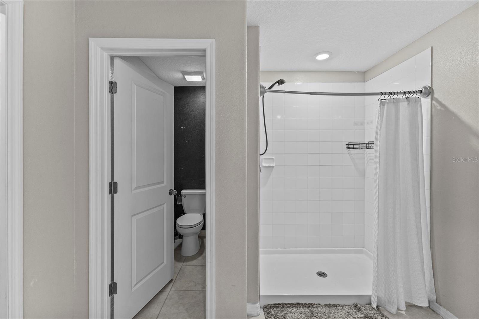 Primary shower and toilet