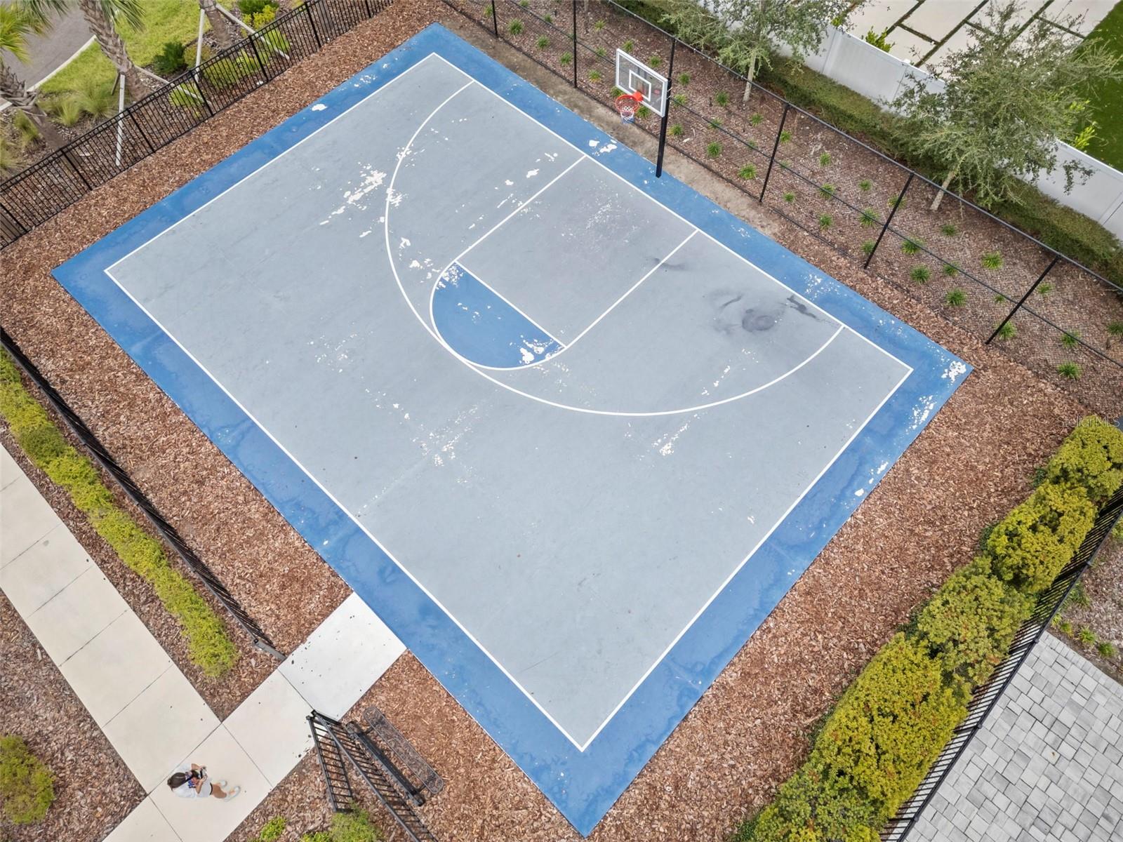 Community basketball court drone
