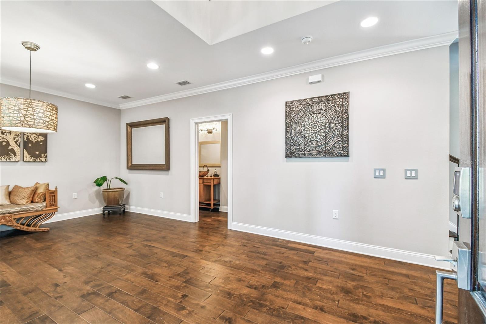 Entering Front Door, First Floor Bathroom Door