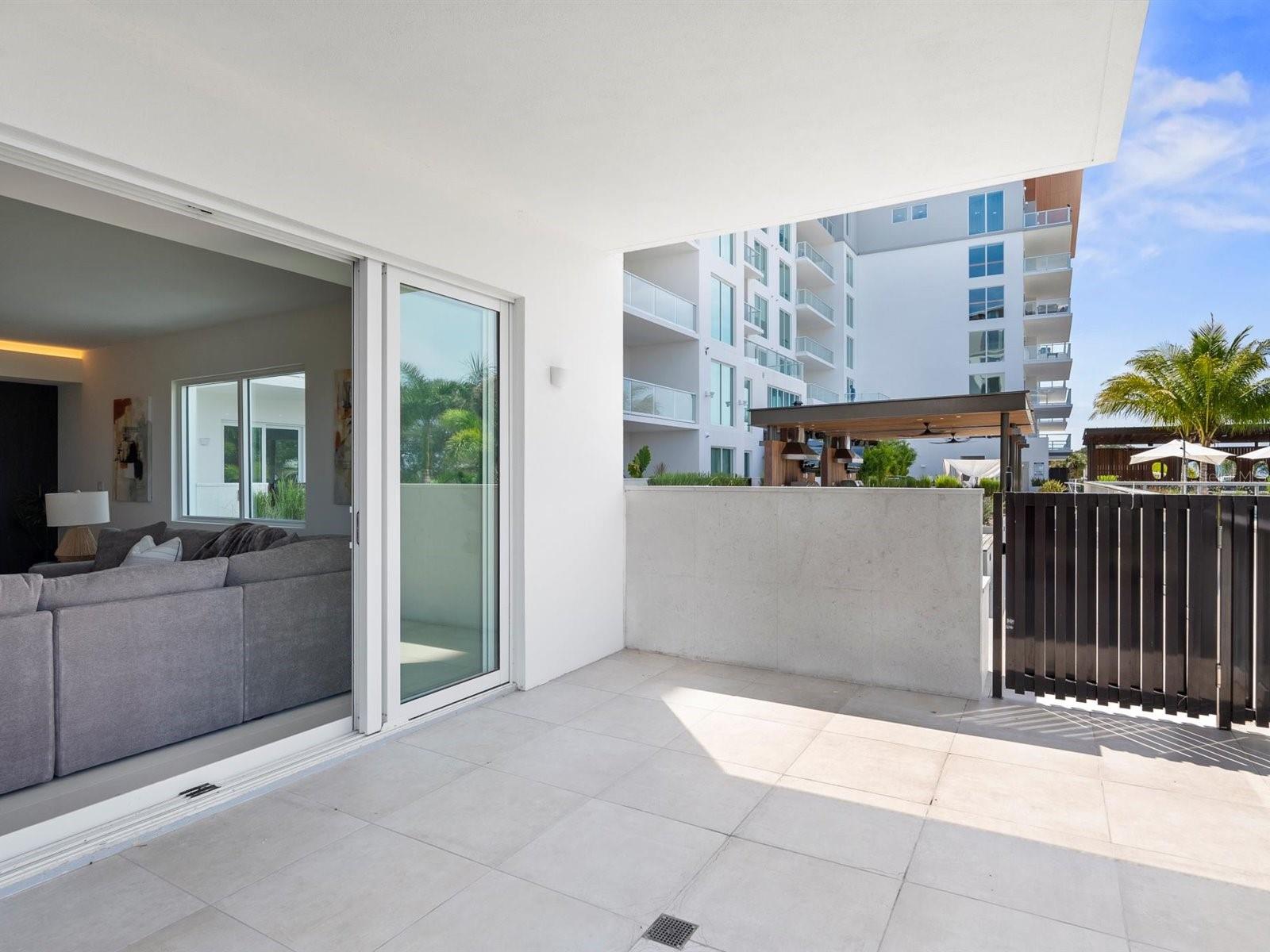 Private Terrace with Direct Access to Pool Deck and Amenities