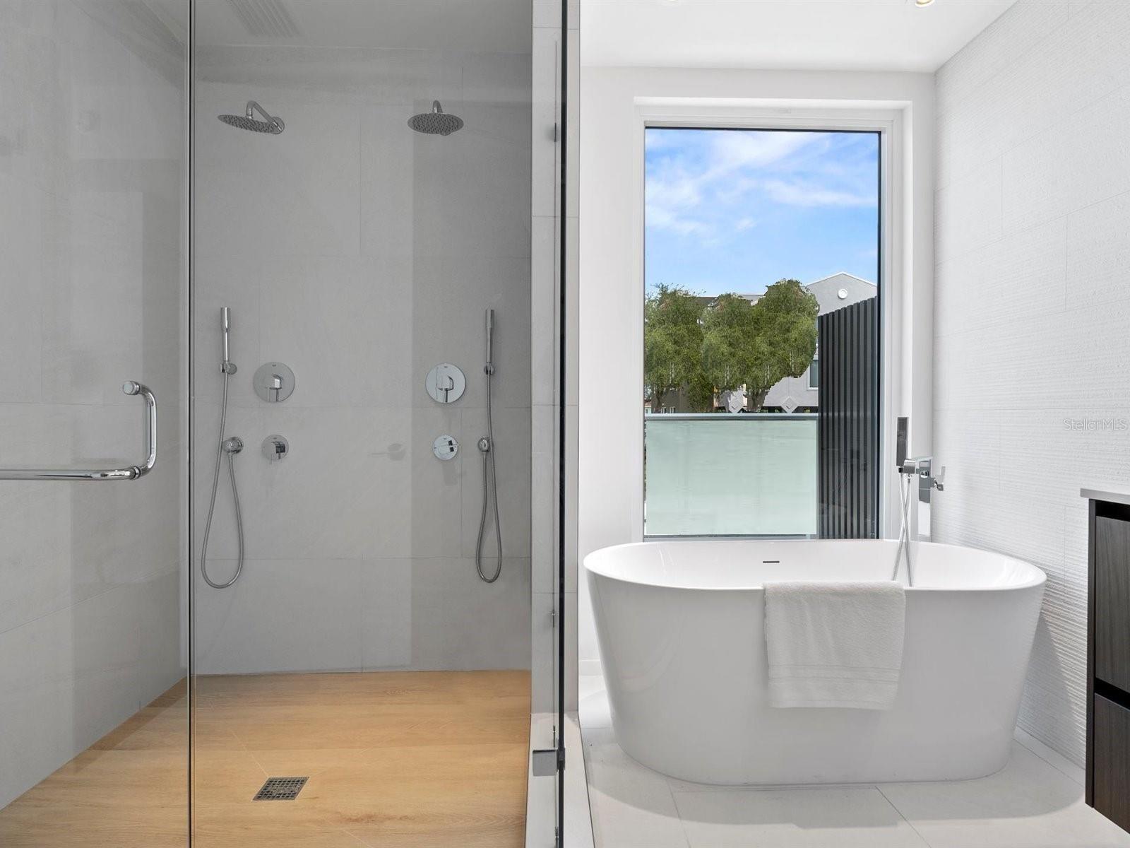 Master Bath - Double Shower and Separate Soaking Tub