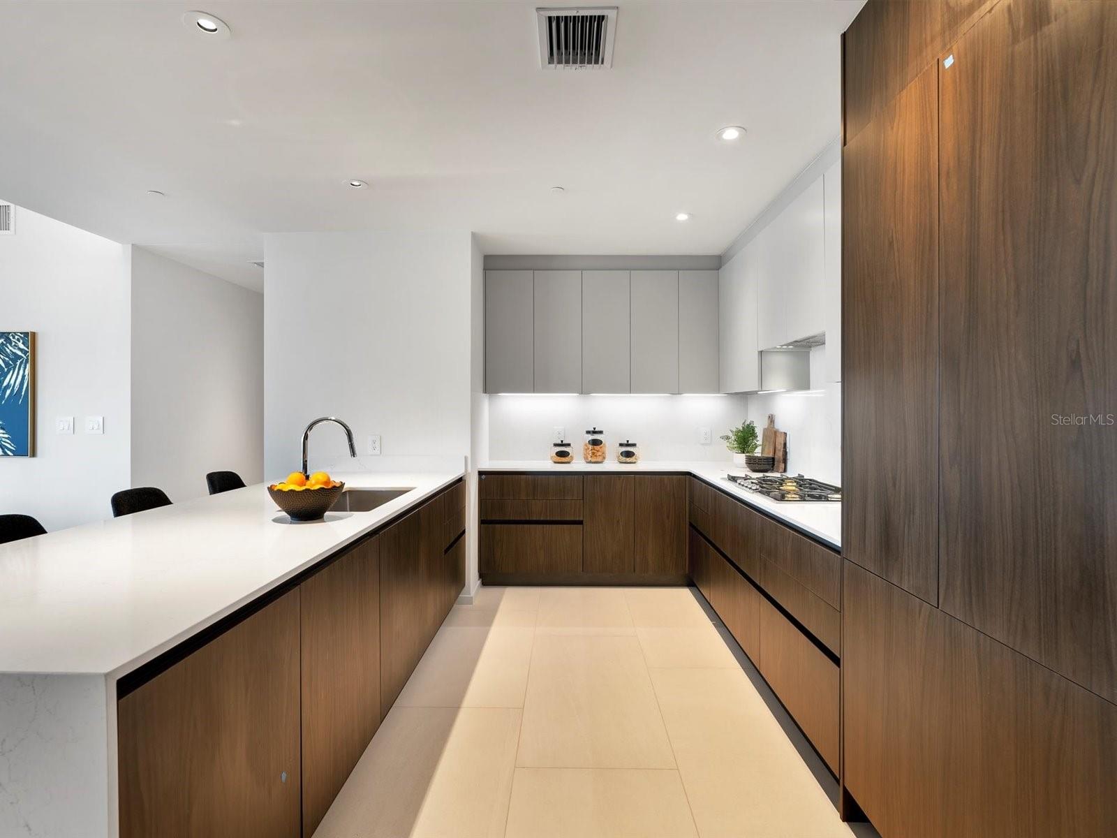 Gourmet Kitchen w/ Gaggenau appliances, 5-burner gas cooktop