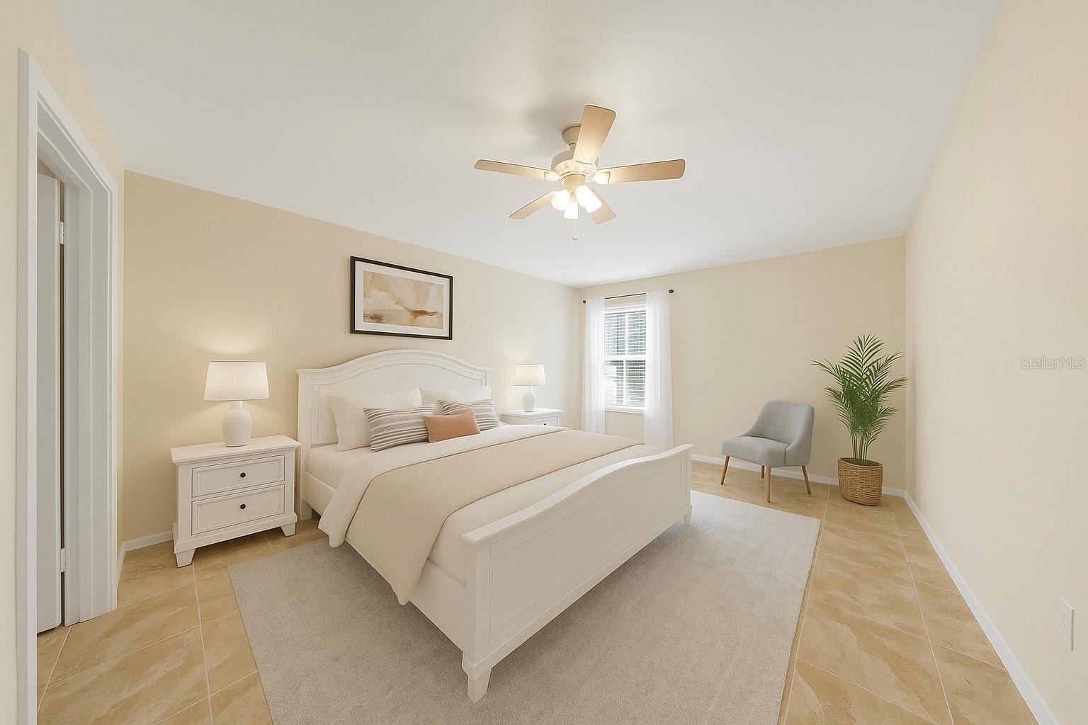 Primary Bedroom Staged