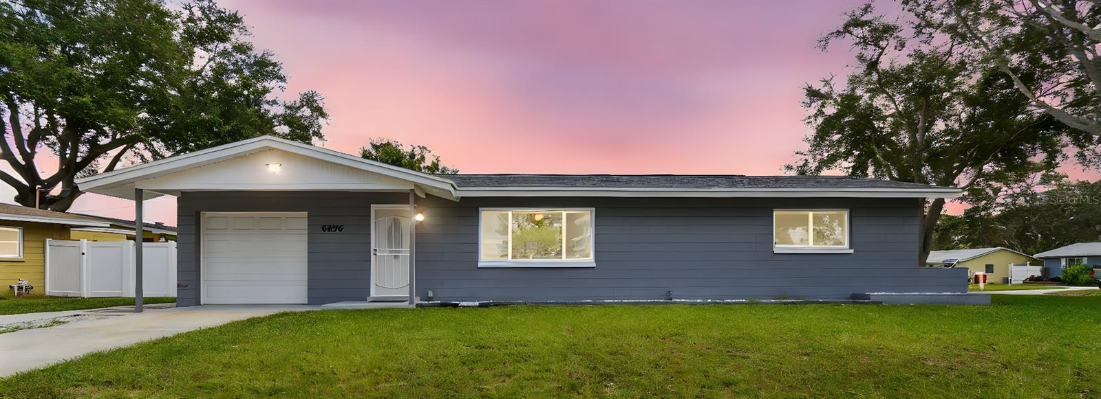 Solid block home in non-flood area, high on the lot. Corner.