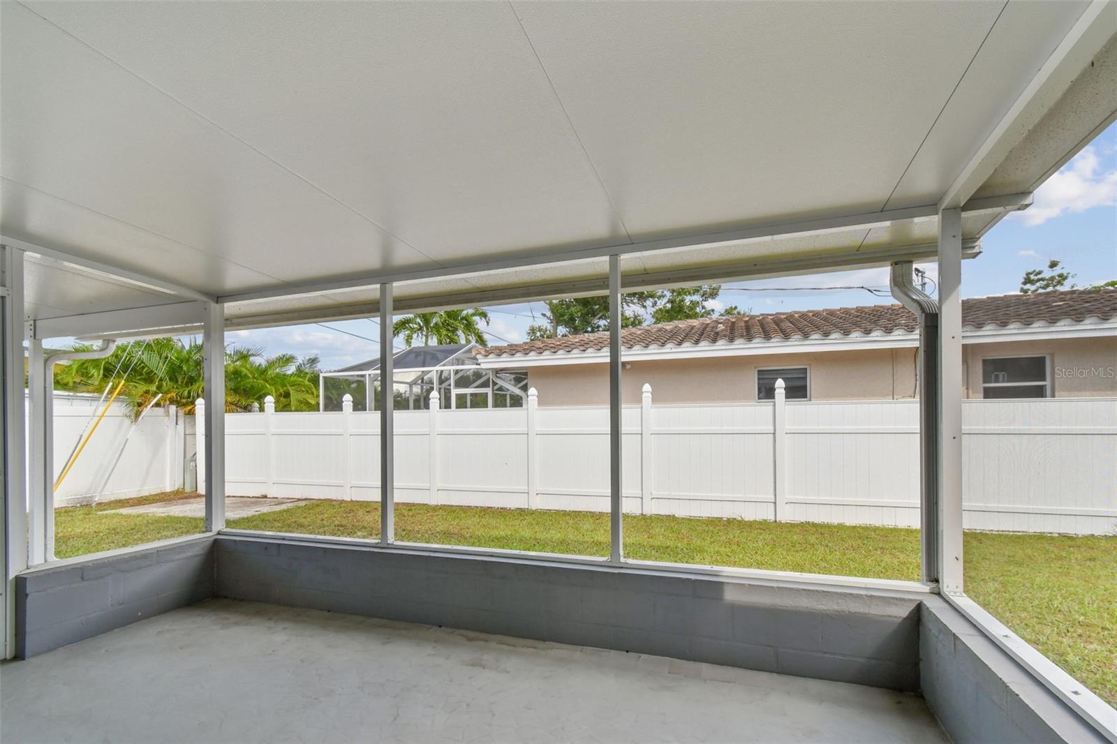 Screened back patio
