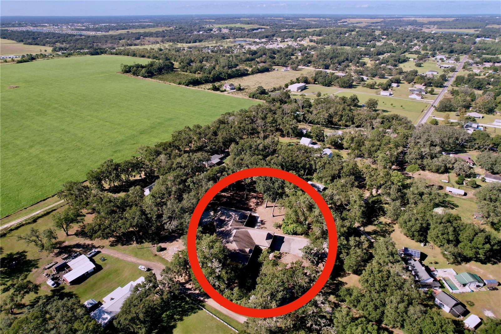 Red Circle Aerial