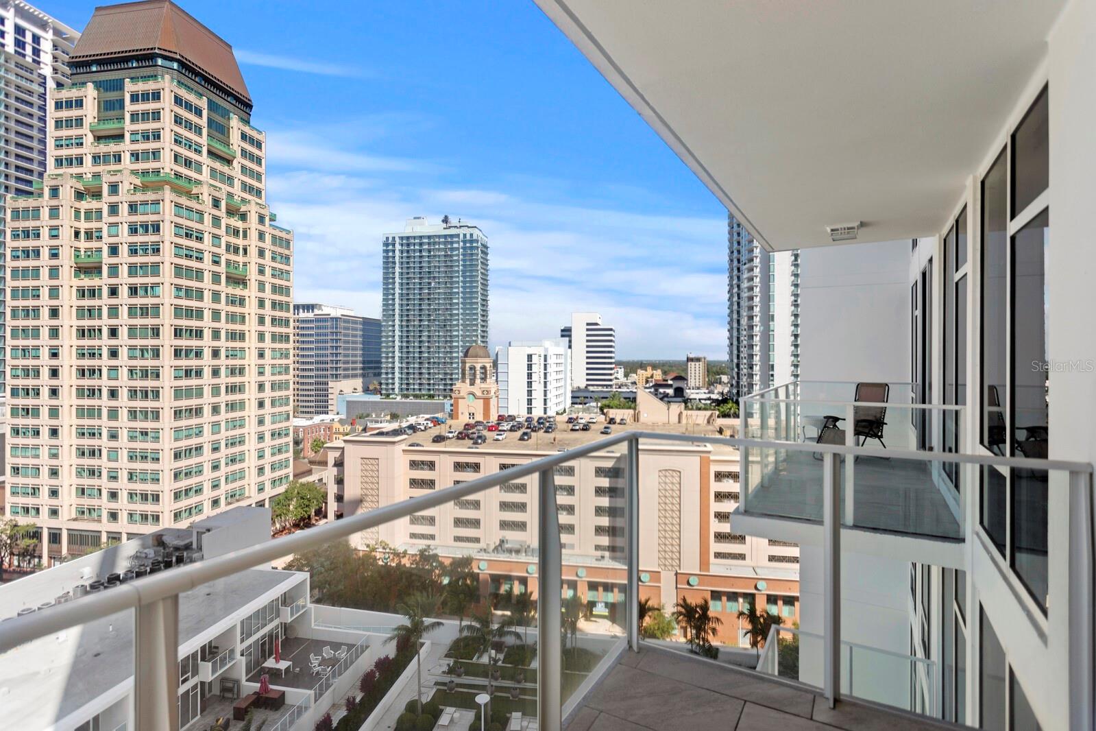 Downtown views from living room balcony
