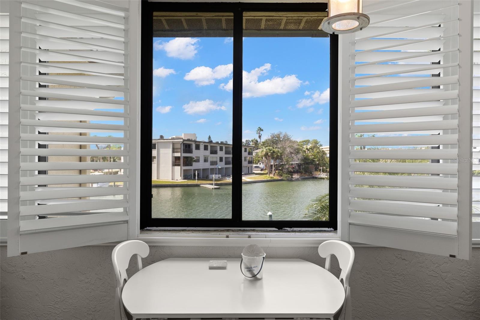 View of canal from sunroom