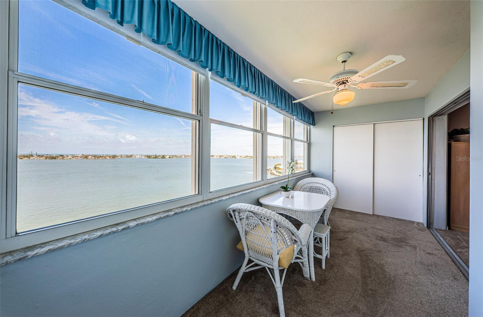 Florida room with storage closet