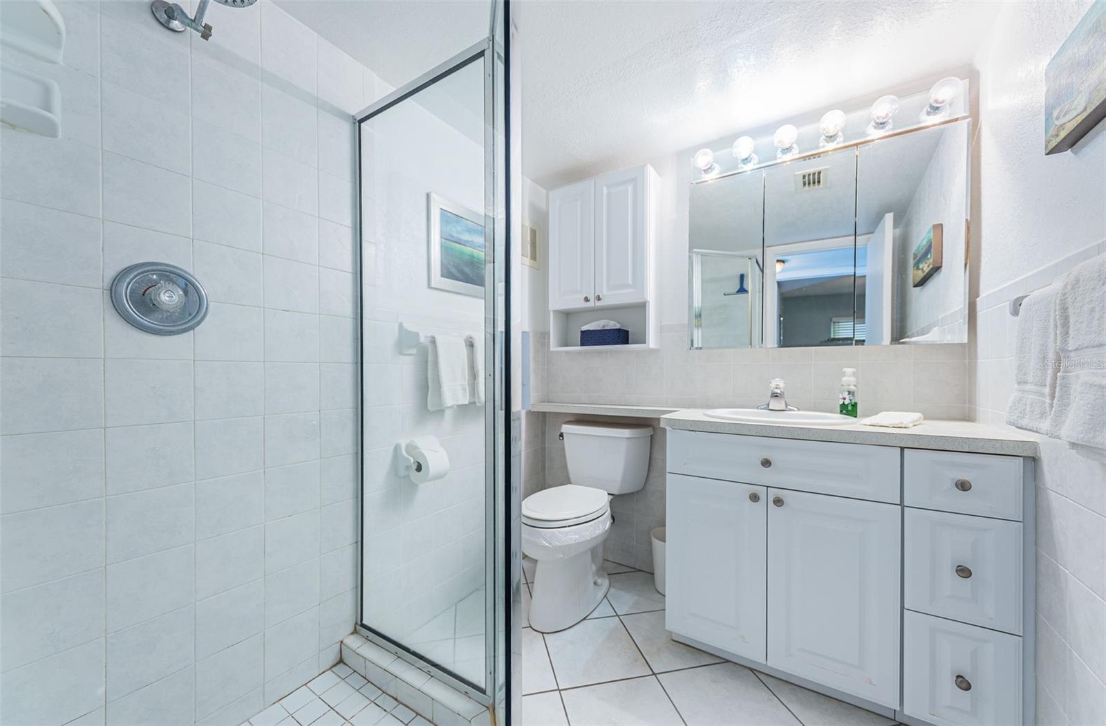 Updated guest bathroom with shower