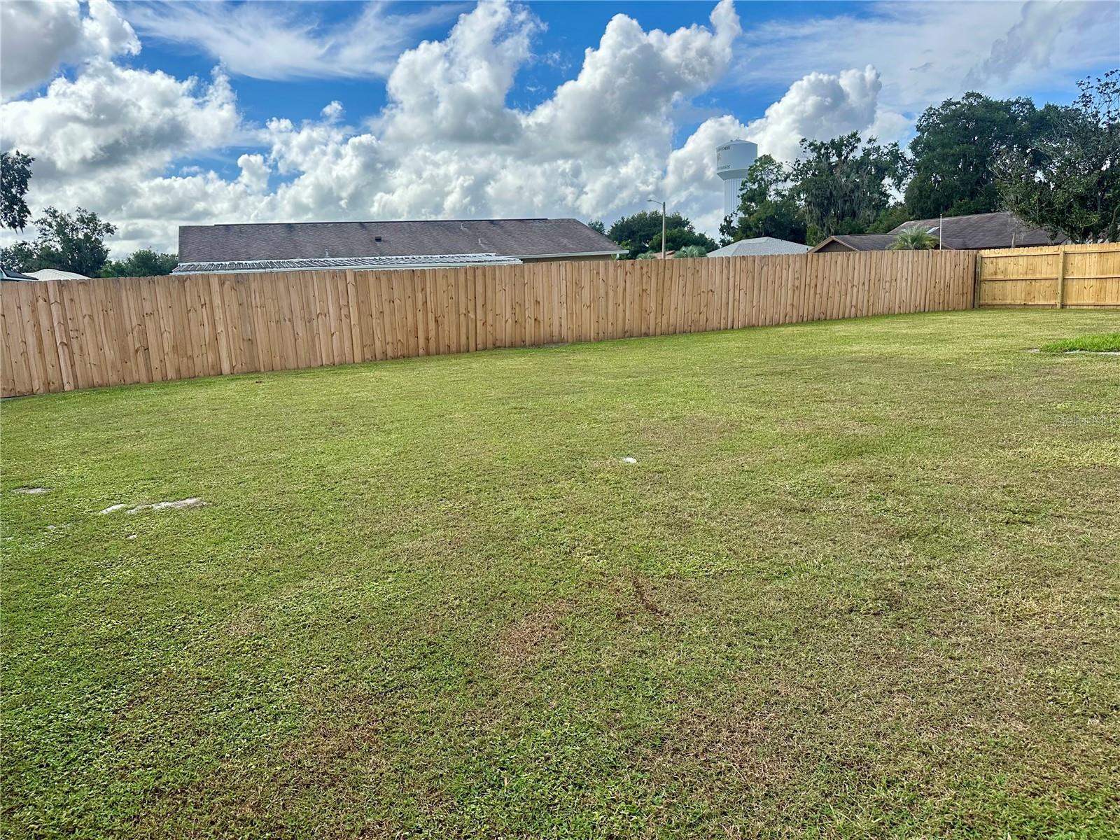 fenced-in backyard
