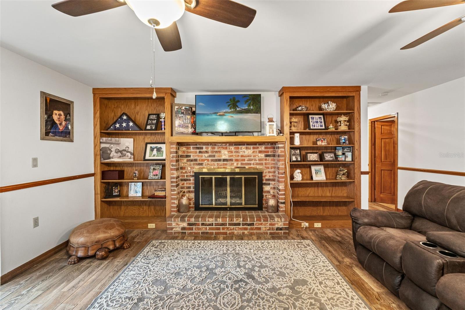 Brick Wood Burning Fireplace