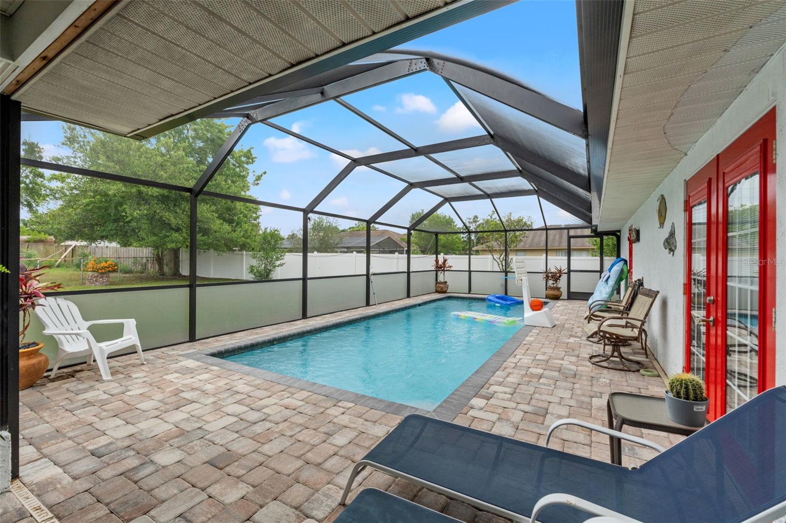 Screened Pool Area with Pavers & Covered Lanai