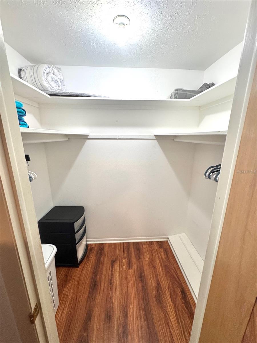Walk-in closet in primary bedroom