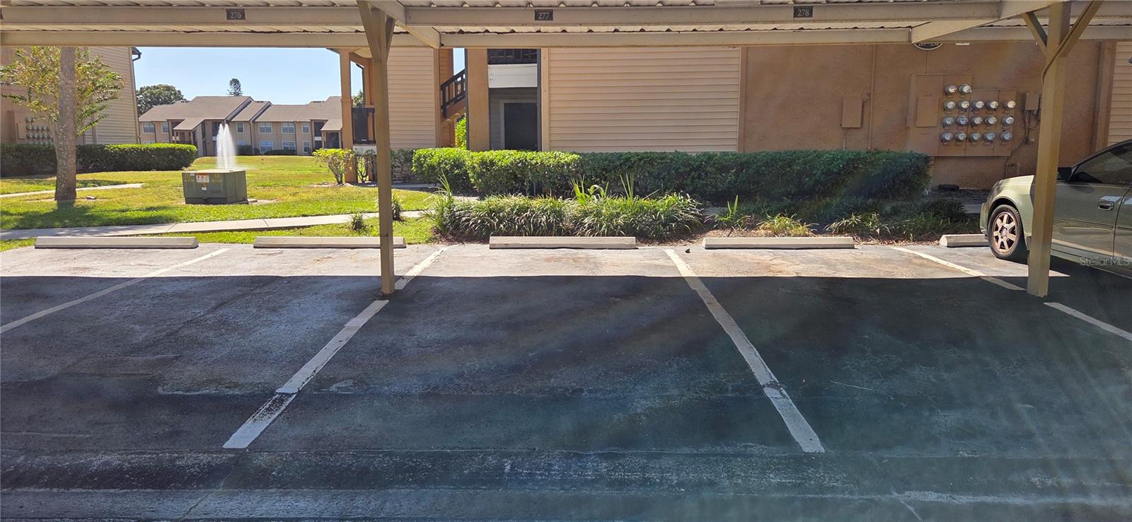 Assigned covered parking space