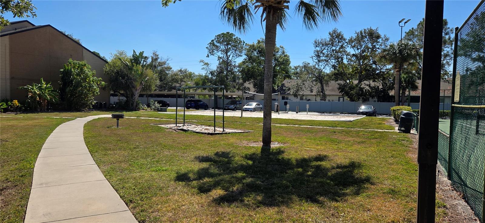 "Monkey" bar and volley ball court