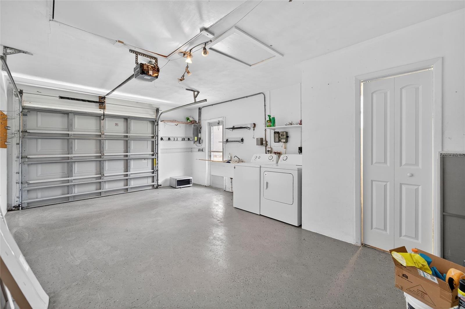 Garage with laundry and half bath!