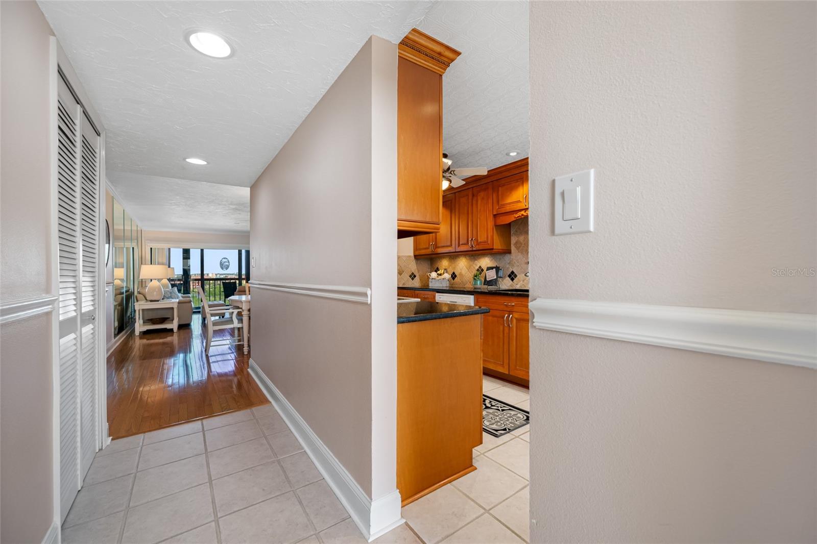 Kitchen located off foyer entry