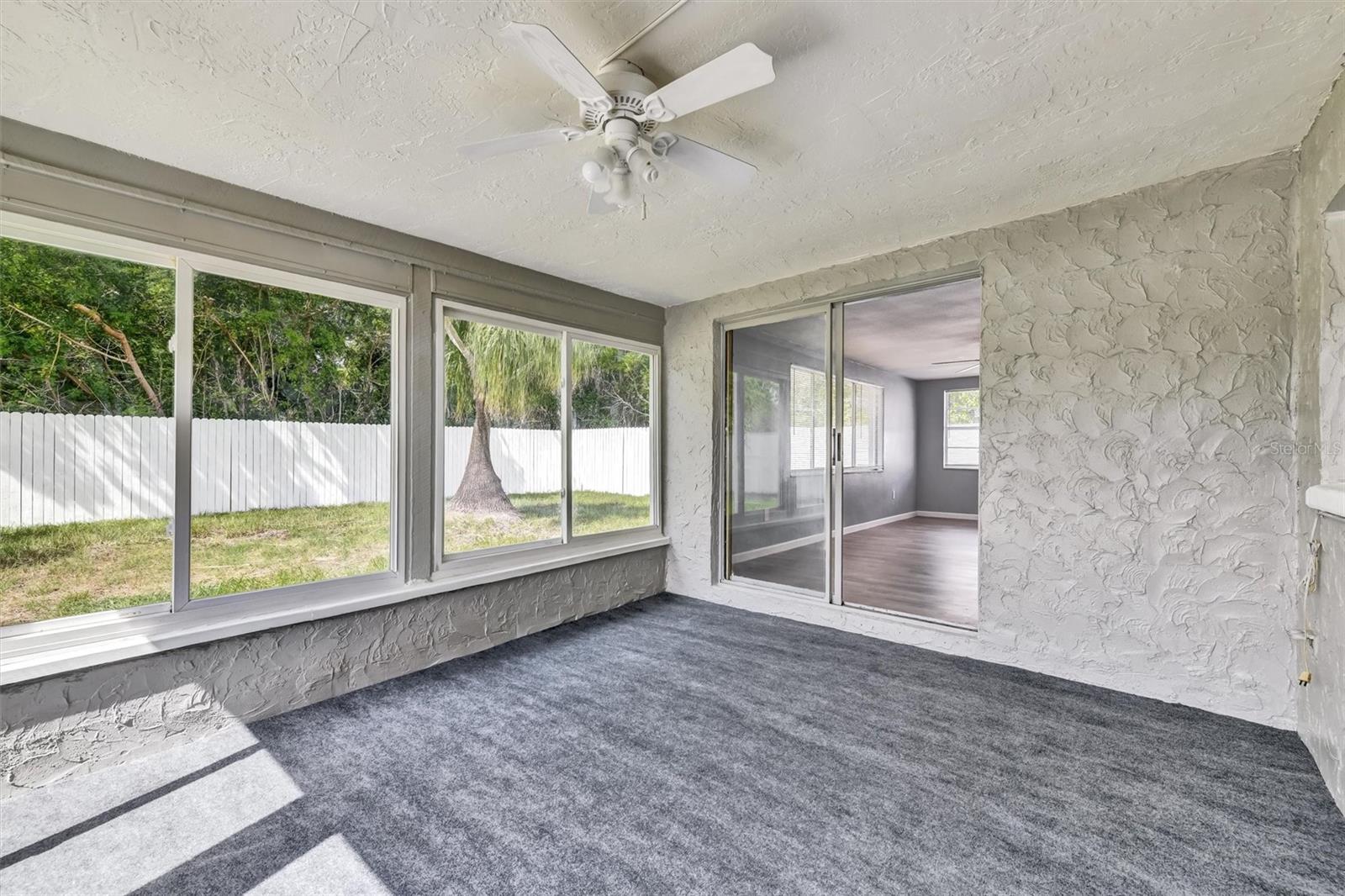 Enclosed back patio