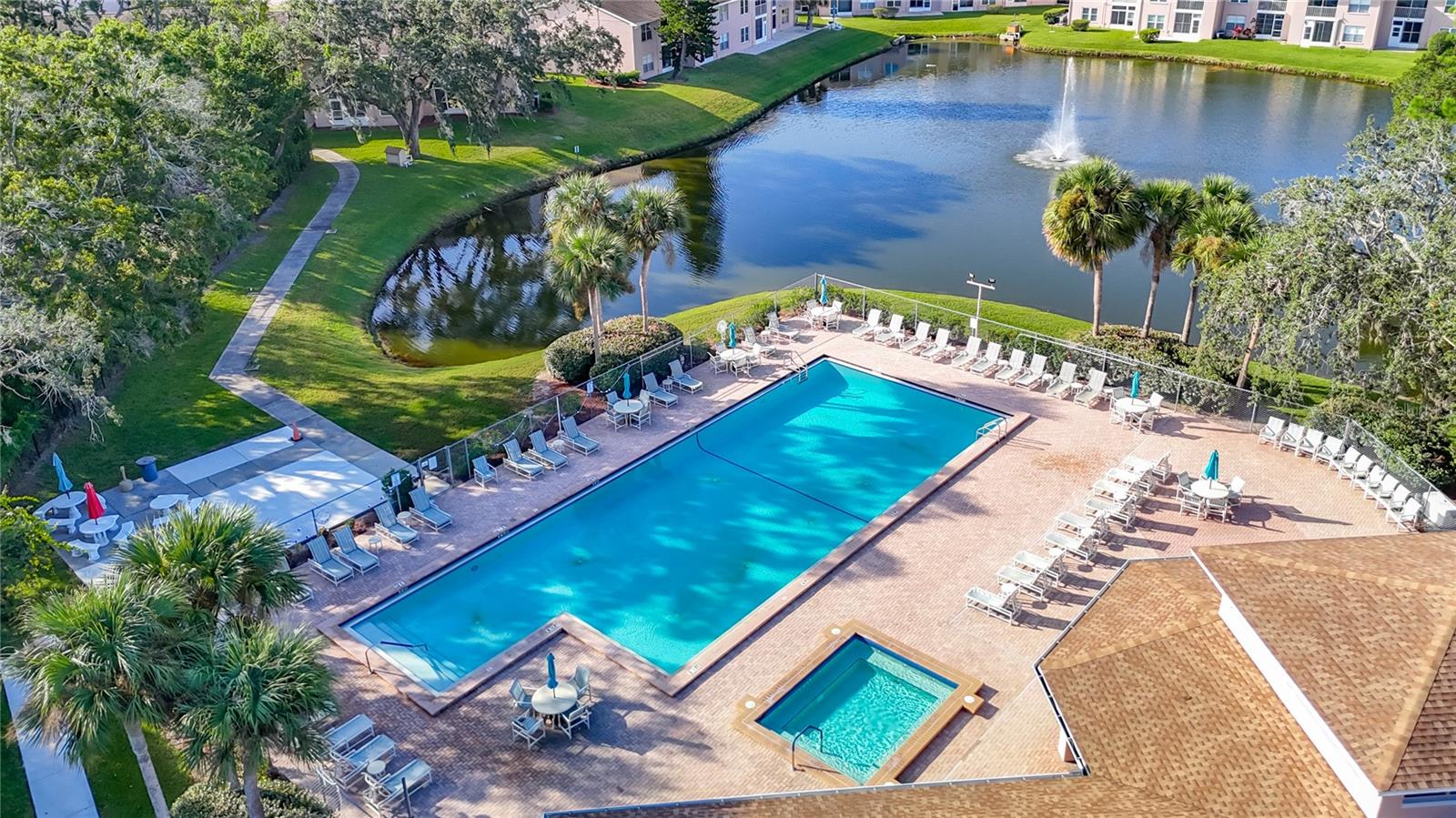 Pool, Spa and Patio overlooking the Pond