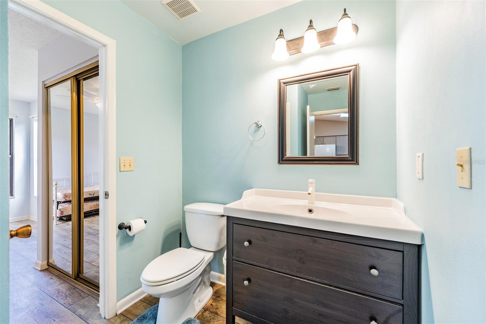 Master Bathroom, new vanity and lights.