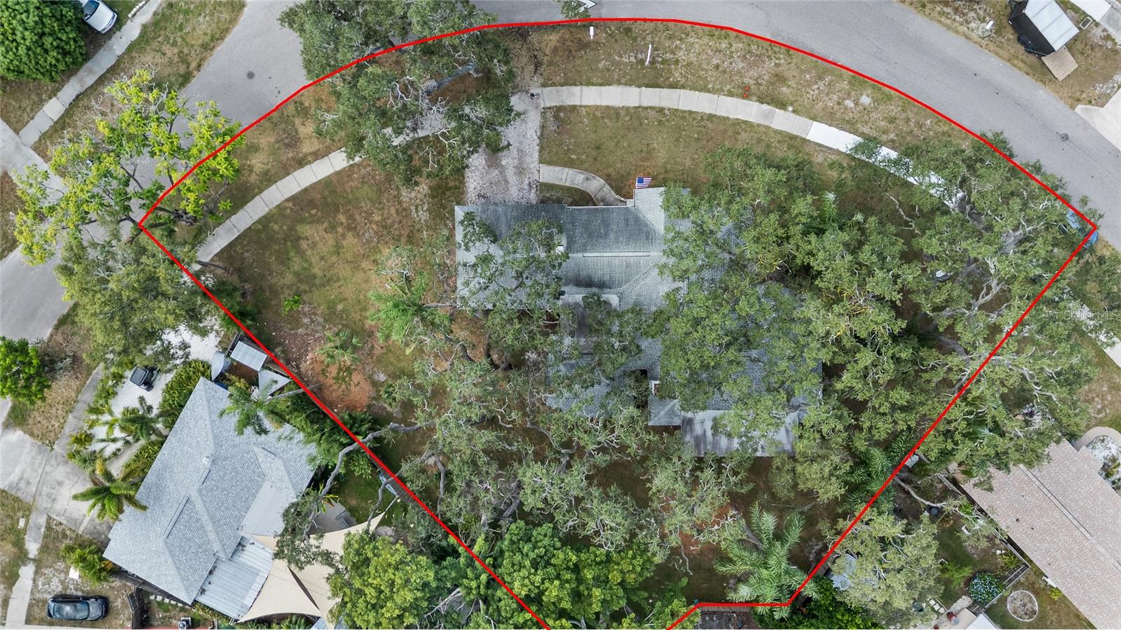 This home sits on 3 lots!