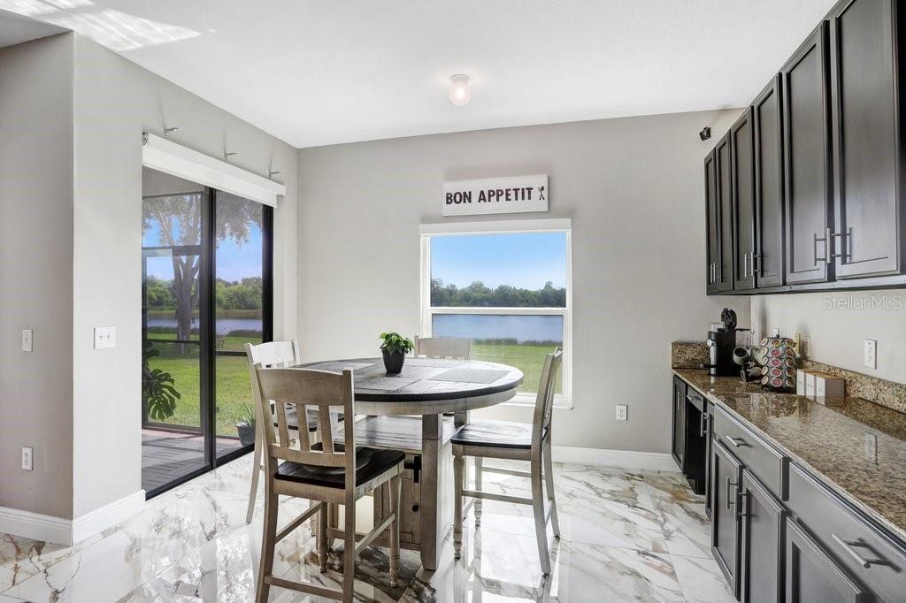 Breakfast nook with pond views!
