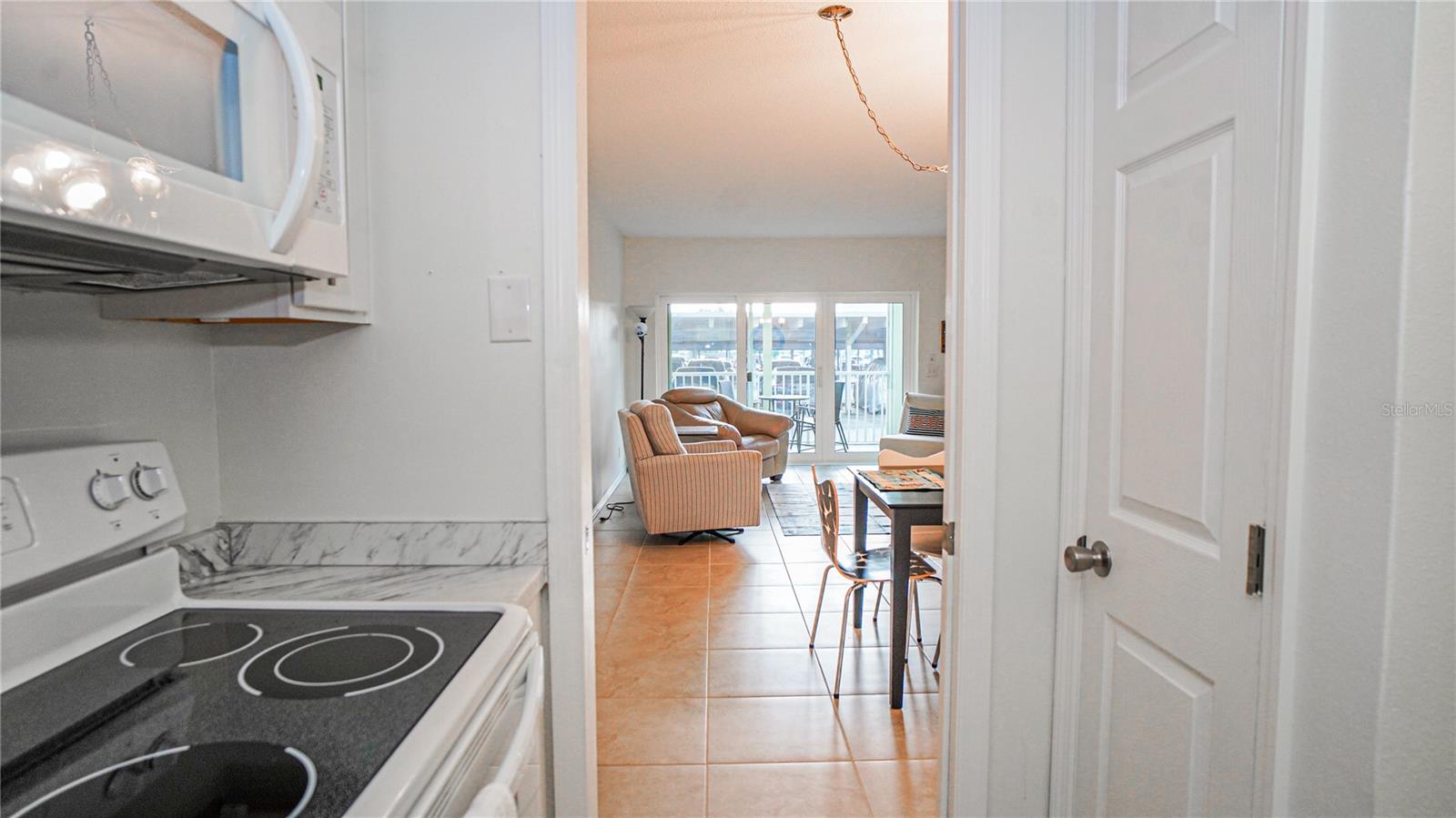From the kitchen to the living area