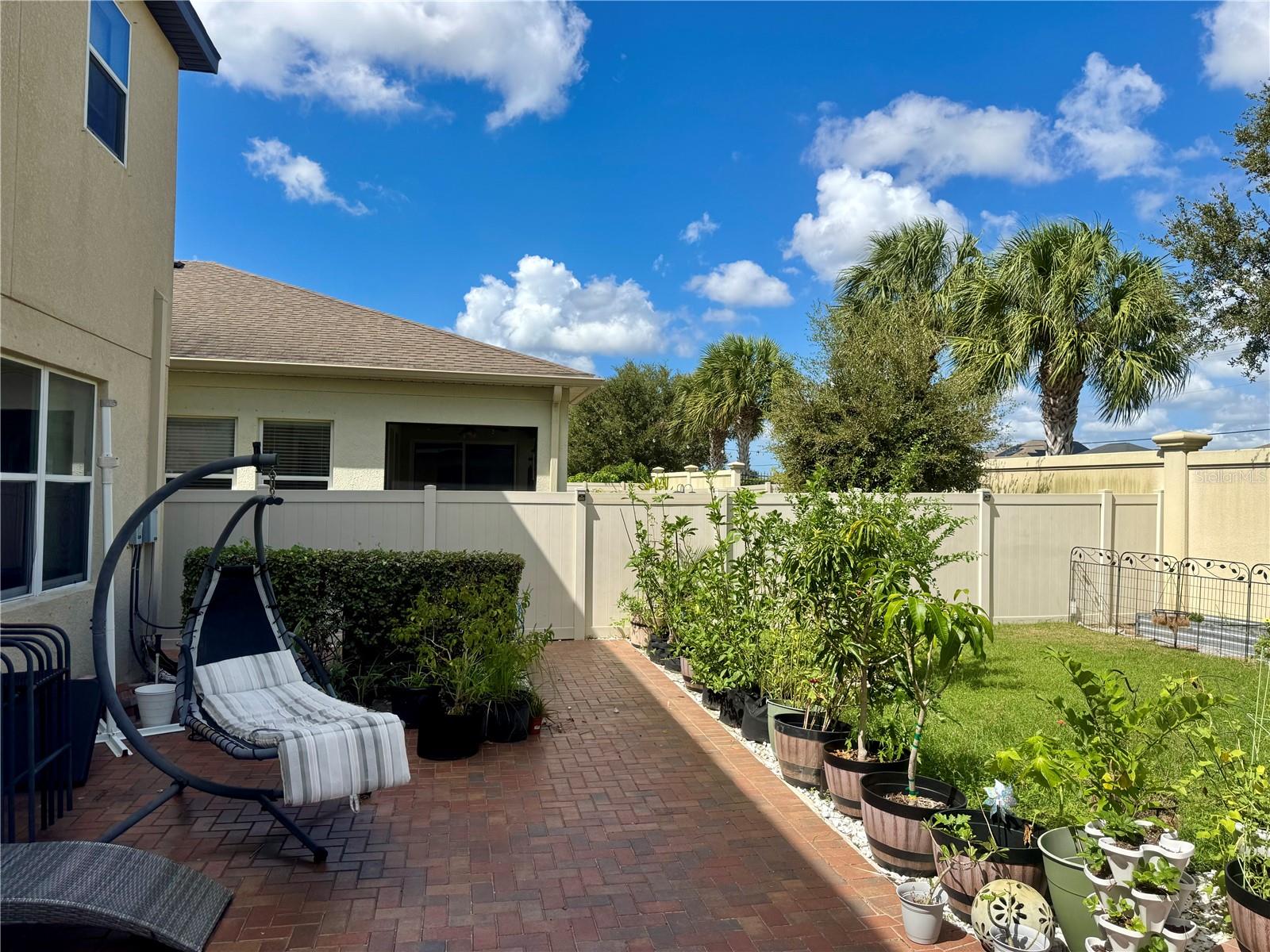 back patio and yard