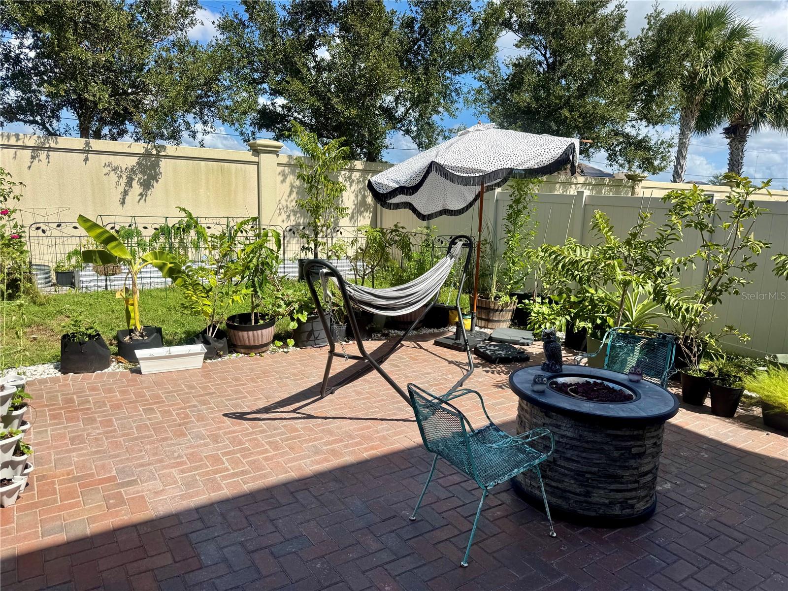back patio and yard